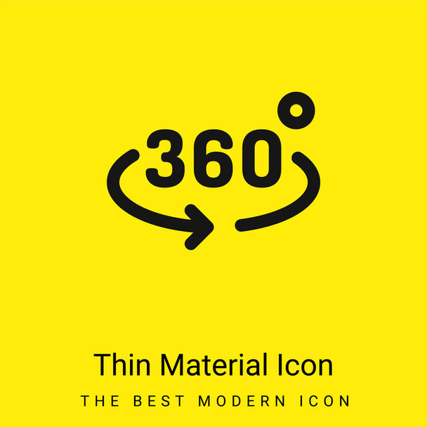 360 μοίρες ελάχιστο φωτεινό κίτρινο εικονίδιο υλικού - Διάνυσμα, εικόνα