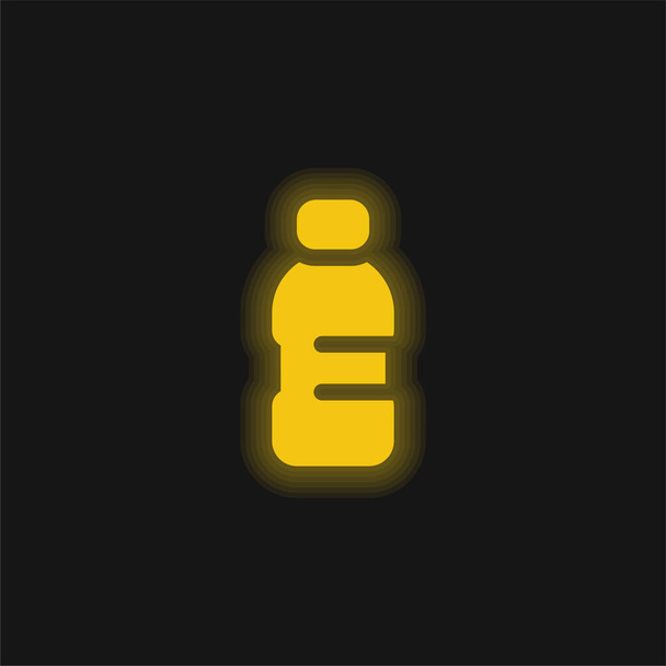Botella amarillo brillante icono de neón - Vector, Imagen