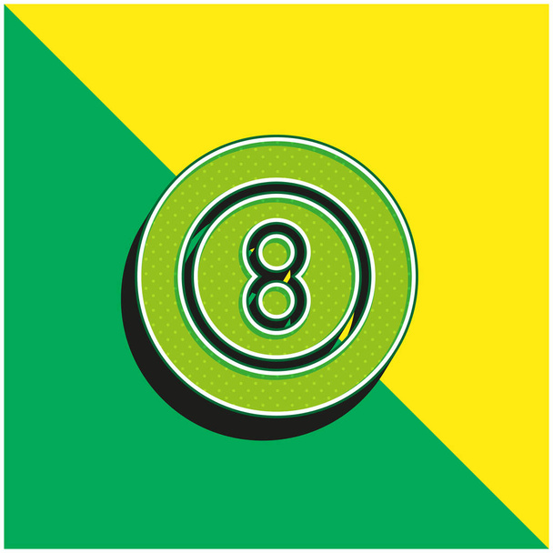 Biliárd Zöld és sárga modern 3D vektor ikon logó - Vektor, kép