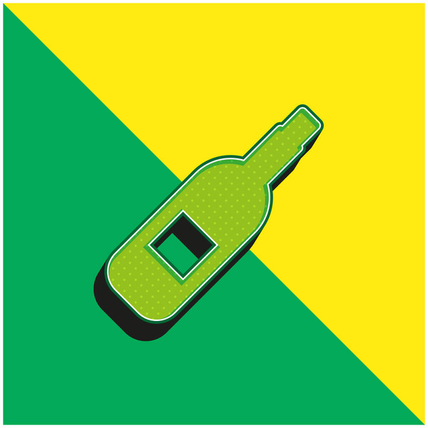 Alcohol Groen en geel modern 3D vector icoon logo - Vector, afbeelding