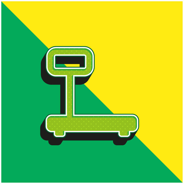 Büyük ölçekli yeşil ve sarı modern 3d vektör simgesi logosu - Vektör, Görsel