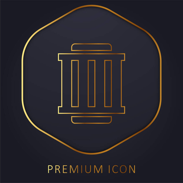 Filtro de aire línea dorada logotipo premium o icono - Vector, imagen