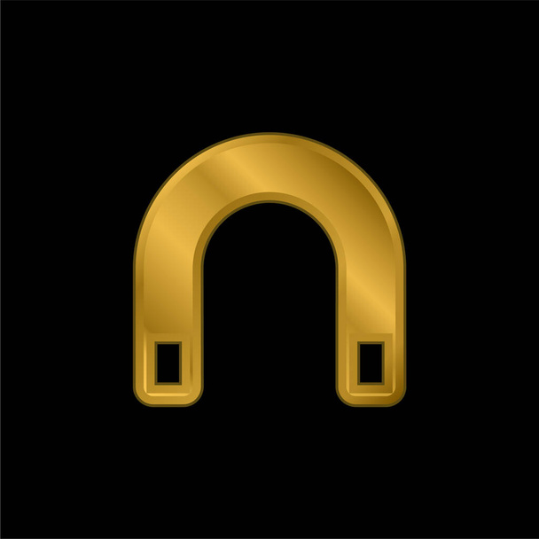 Nagy mágnes aranyozott fém ikon vagy logó vektor - Vektor, kép