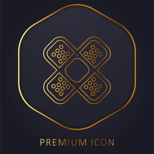 Пересечь золотую линию премиум-логотип или значок - Вектор,изображение