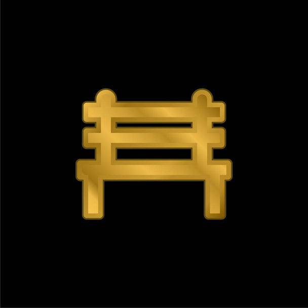 Bench aranyozott fém ikon vagy logó vektor - Vektor, kép