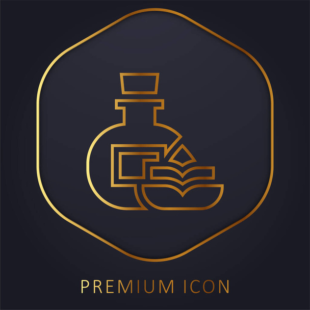 Aromathérapie ligne d'or logo premium ou icône - Vecteur, image