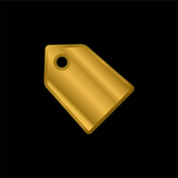 Etiqueta Negro Para Descuentos chapado en oro icono metálico o logo vector - Vector, imagen