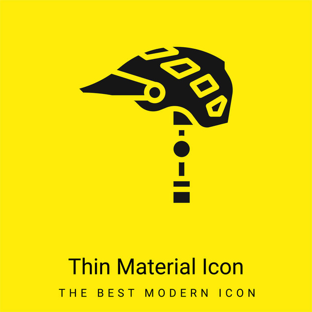 Casco de bicicleta mínimo icono de material amarillo brillante - Vector, imagen