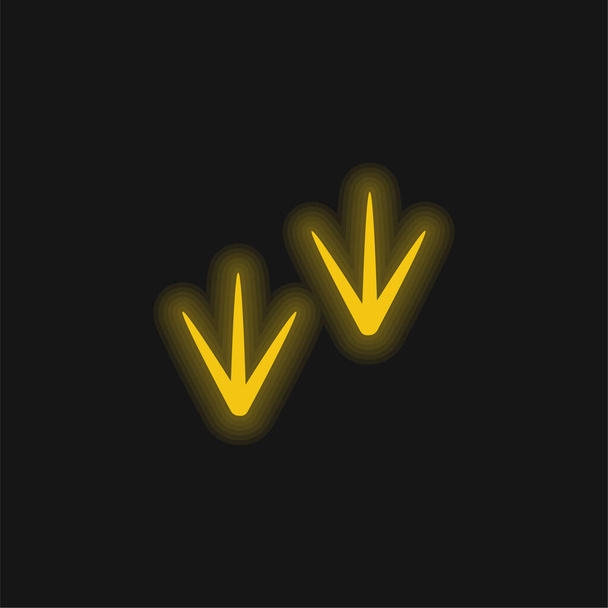 Pájaro amarillo brillante icono de neón - Vector, imagen