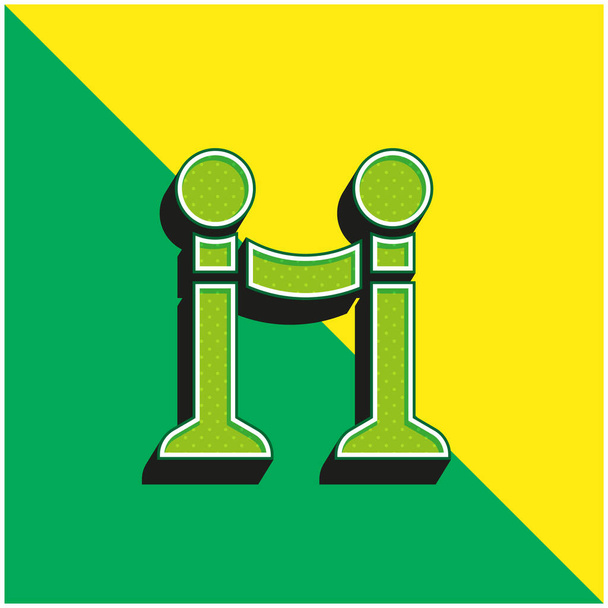 Bariéra Zelené a žluté moderní 3D vektorové logo - Vektor, obrázek