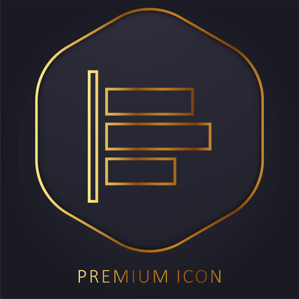 Alinhe o logotipo ou ícone premium da linha dourada esquerda - Vetor, Imagem