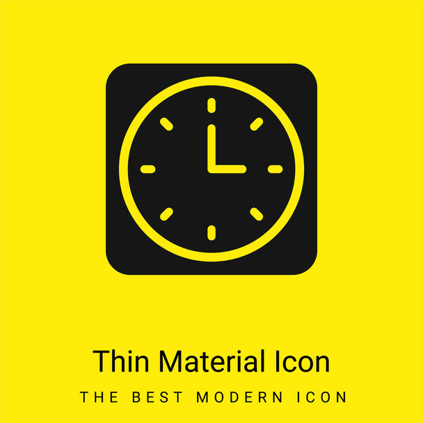 Alarm Clock minimal bright yellow material icon - Vector, Image