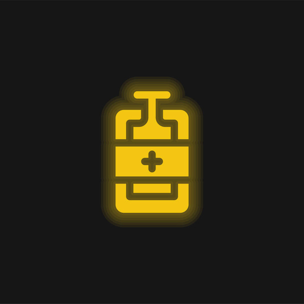 Blood Bag żółta świecąca ikona neonu - Wektor, obraz