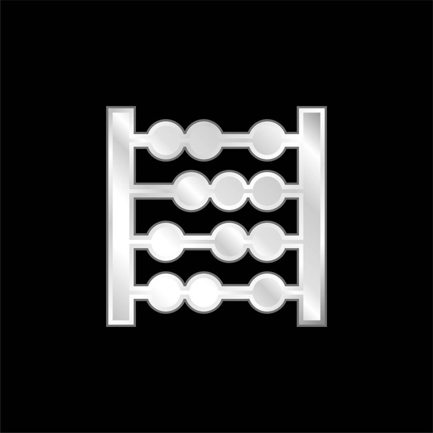 Abacus postříbřená kovová ikona - Vektor, obrázek