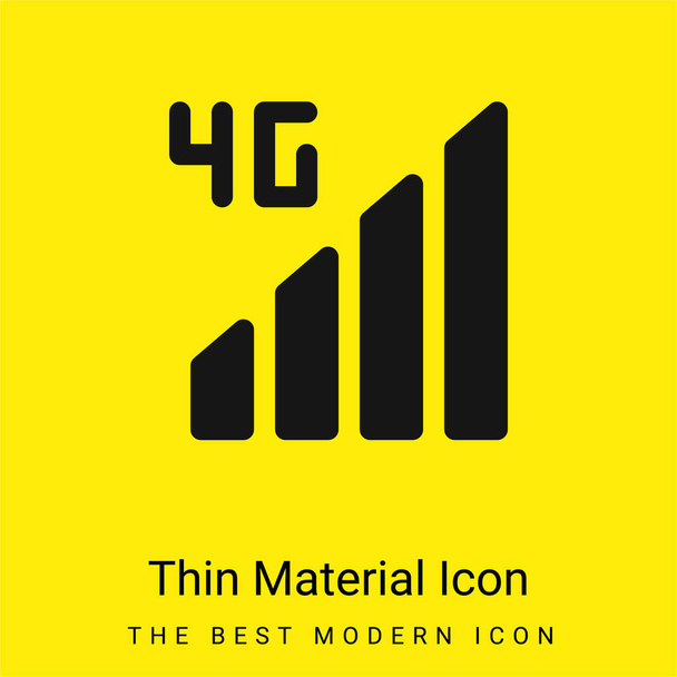 4g mínimo icono de material amarillo brillante - Vector, Imagen