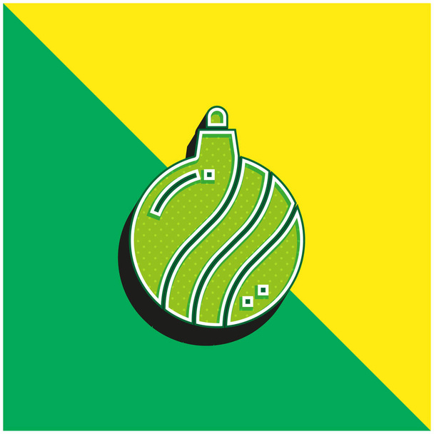 Bauble verde y amarillo moderno logotipo icono del vector 3d - Vector, Imagen