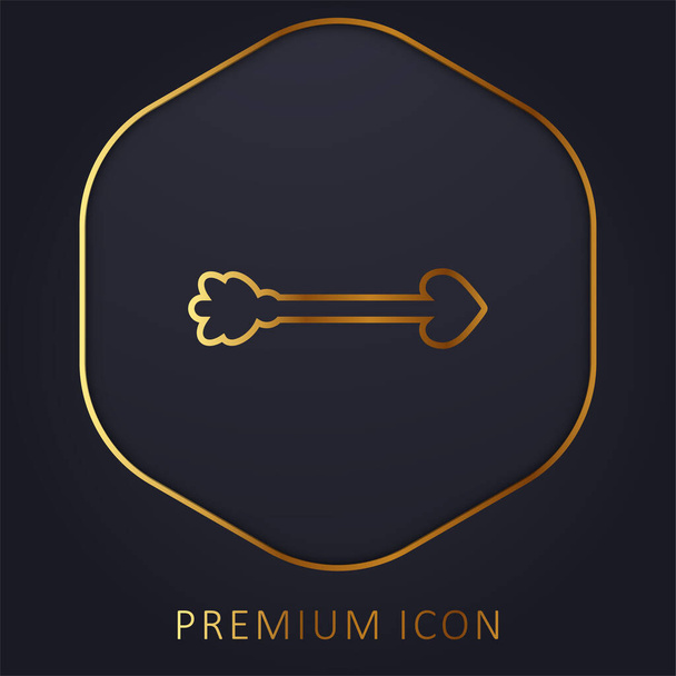 Seta linha dourada logotipo premium ou ícone - Vetor, Imagem