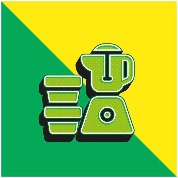 Alimentos para bebés verde y amarillo moderno vector 3d icono logo - Vector, Imagen
