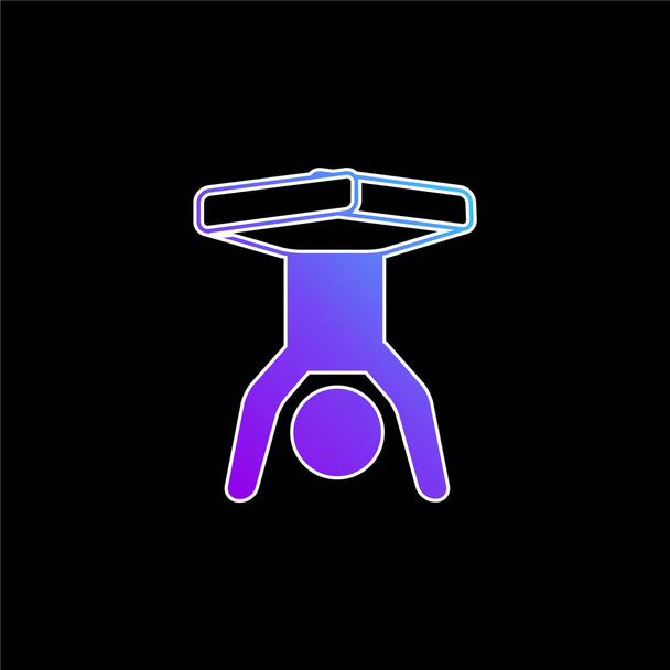 Ragazzo stand con gambe Flessibile blu gradiente vettoriale icona - Vettoriali, immagini