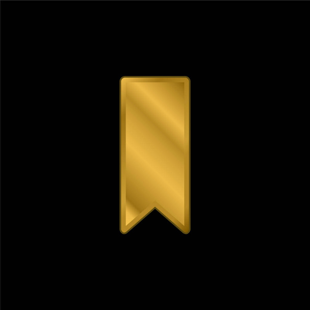 Bookmark Black Shape gold plated metalic icon or logo vector - Vector, Image