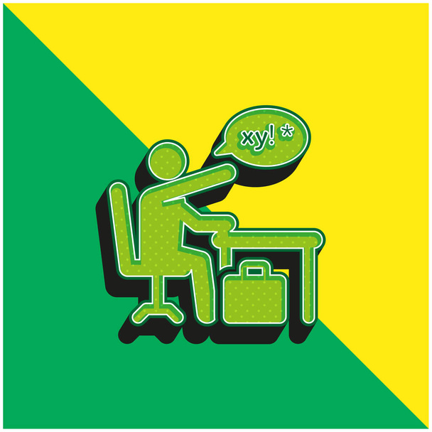 Arrabbiato verde e giallo moderno 3d logo icona vettoriale - Vettoriali, immagini