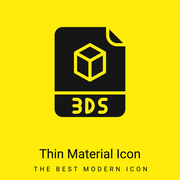 3ds minimale leuchtend gelbe Material Symbol - Vektor, Bild