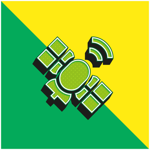 Antenni Vihreä ja keltainen moderni 3d vektori kuvake logo - Vektori, kuva