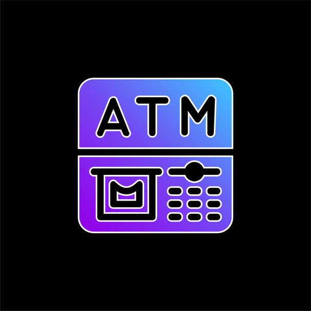 ATM blauw gradiënt vector pictogram - Vector, afbeelding