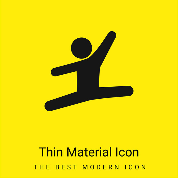 Gimnasta artística mínimo icono de material amarillo brillante - Vector, imagen