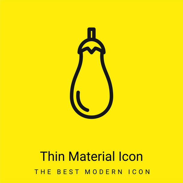 Grande melanzana minimale brillante icona materiale giallo - Vettoriali, immagini