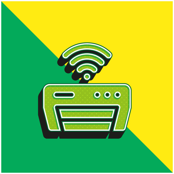 Klimatyzator Zielony i żółty nowoczesny ikona wektora 3D logo - Wektor, obraz
