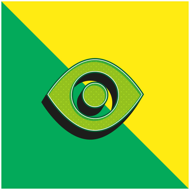 Negro Ojo Verde y amarillo moderno 3d vector icono logo - Vector, imagen