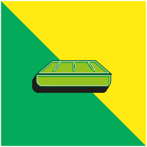 Cuarto de baño detalle verde y amarillo moderno 3d vector icono logotipo - Vector, imagen