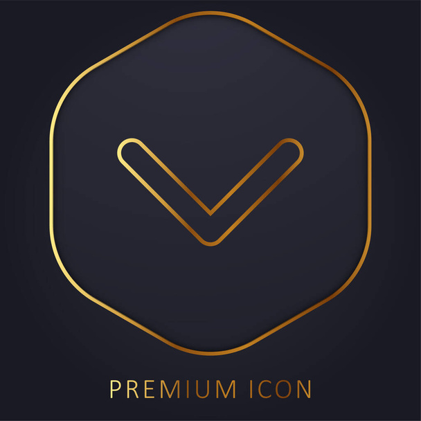 Strzałka w dół znak Aby przejść złotą linię logo premium lub ikona - Wektor, obraz