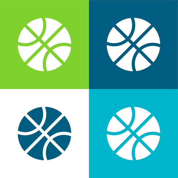 Плоский четырехцветный минимальный набор иконок - Вектор,изображение