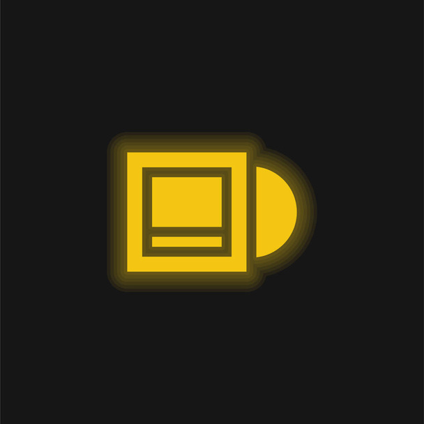 Album yellow glowing neon icon - Vector, Image