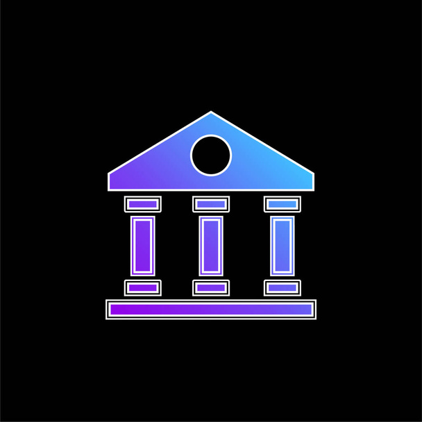 Banco azul gradiente vector icono - Vector, imagen