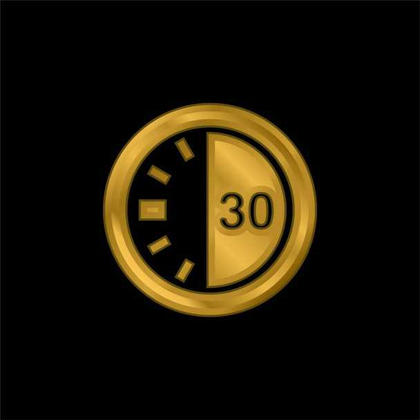 30 sekund na zegarze pozłacane metaliczna ikona lub wektor logo - Wektor, obraz
