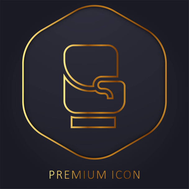 Boxing kesztyű arany vonal prémium logó vagy ikon - Vektor, kép