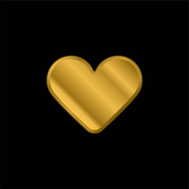 Black Heart gold plated metalic icon or logo vector - Vector, Image