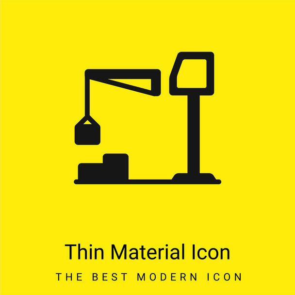 Gran Derrick Con Cajas mínimo icono de material amarillo brillante - Vector, Imagen