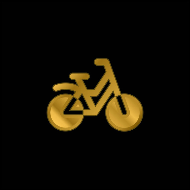 Позолоченная икона велосипеда или вектор логотипа - Вектор,изображение
