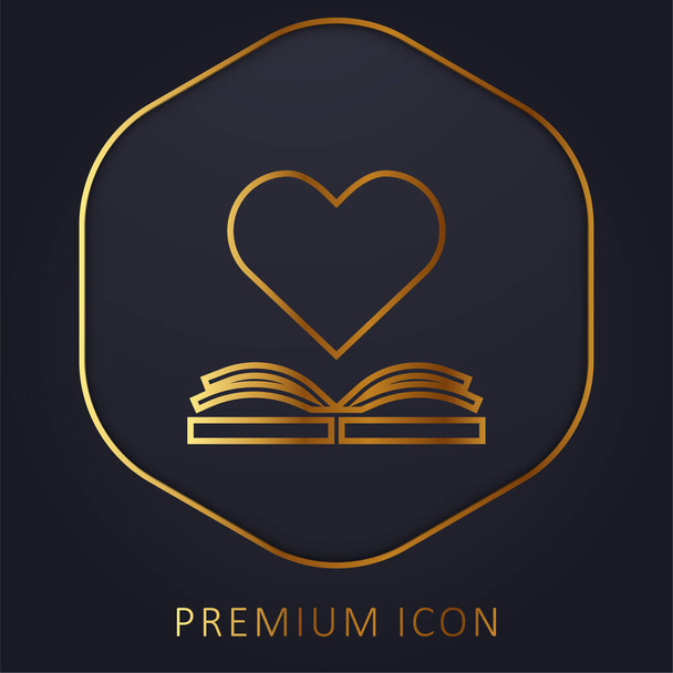 Boek gouden lijn premium logo of pictogram - Vector, afbeelding