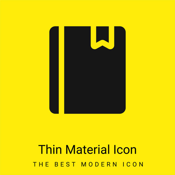 Libro mínimo icono de material amarillo brillante - Vector, Imagen