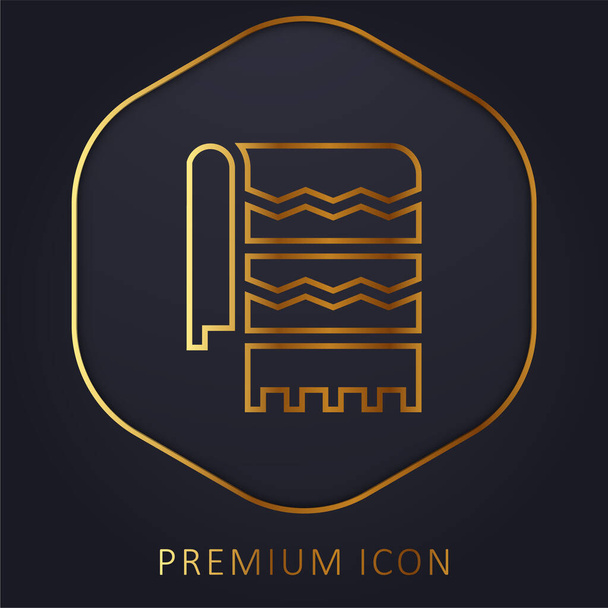 Blanket golden line premium logo or icon - Vector, Image