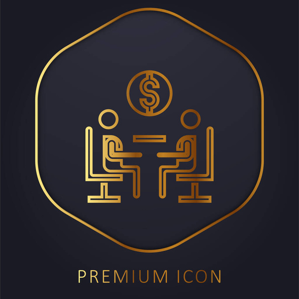 Угода логотип або значок преміум-класу золотої лінії
 - Вектор, зображення