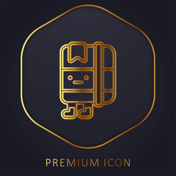Agenda golden line premium logo or icon - Vector, Image