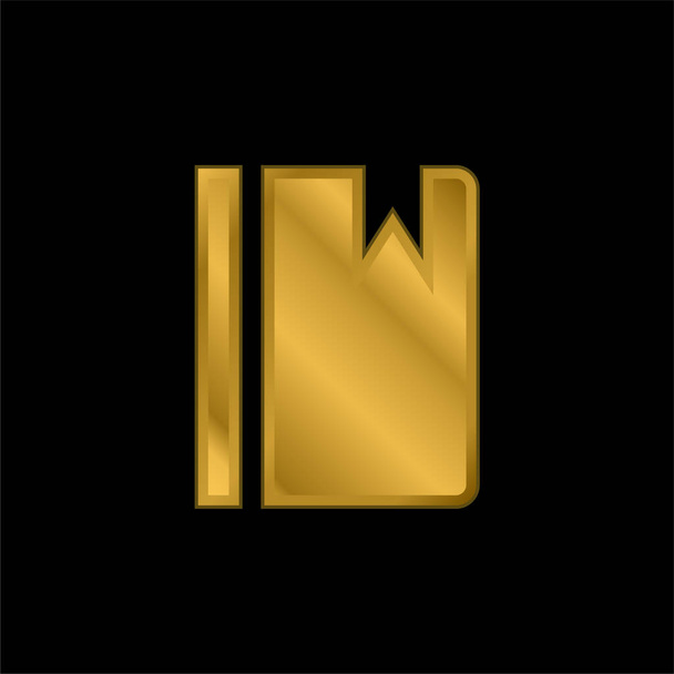 Bookmark Em Agenda banhado a ouro ícone metálico ou vetor logotipo - Vetor, Imagem