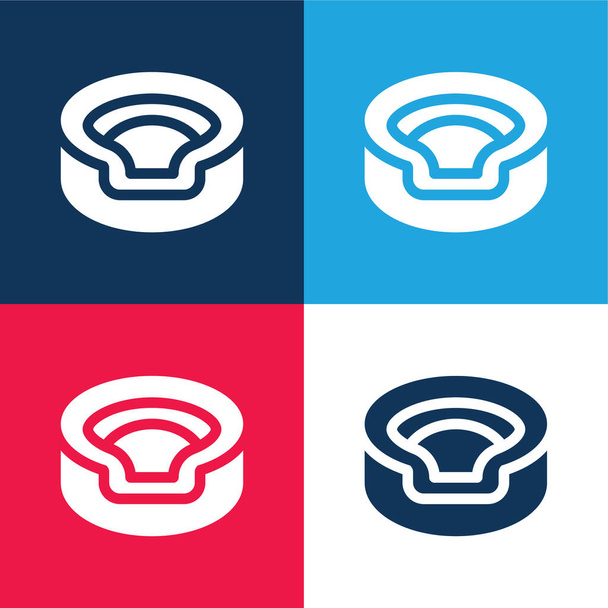 Animal blue and red four color minimal icon set - Vector, Image