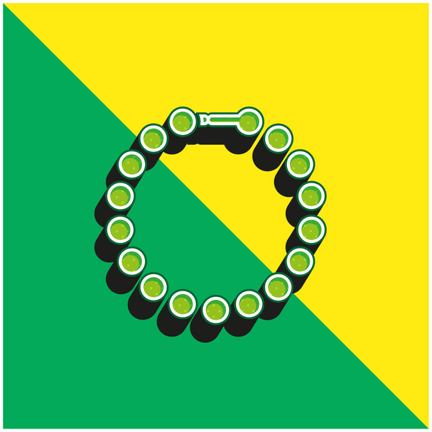 Βραχιόλι Πράσινο και κίτρινο σύγχρονο 3d διάνυσμα εικονίδιο λογότυπο - Διάνυσμα, εικόνα